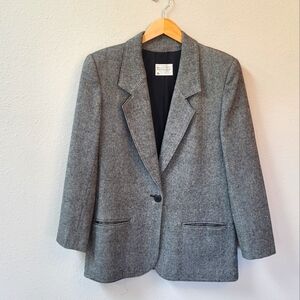 VTG Pendleton 100% Wool Blazer Size 10 Solid Gray Classic USA Made 70s 80s